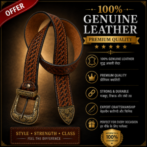 Premium Dark Brown Basket-Weave Textured Belt